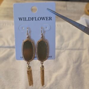 Wildflowers Gold Tassel Earrings
